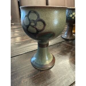 Vintage Goblet Stoneware Handmade‎ Collectible